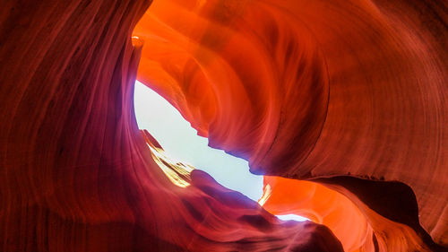 Low angle view of rock formation in cave
