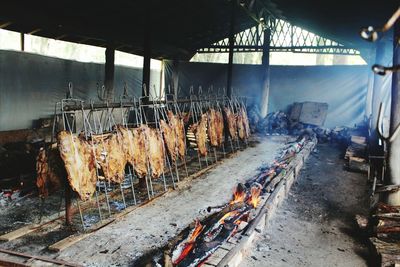 Interior of a smokehouse