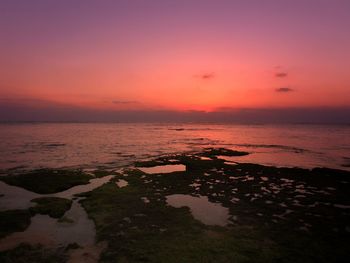 Scenic view of sea during sunset