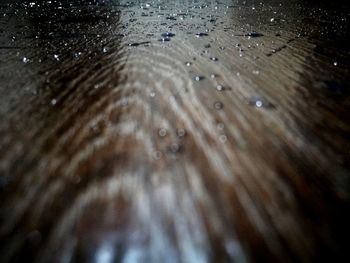 Full frame shot of raindrops on wood