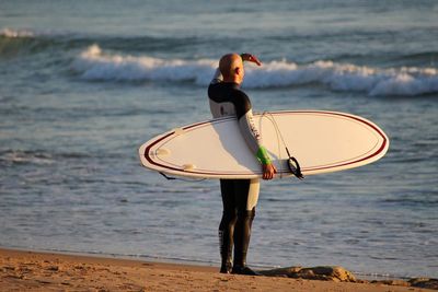 Woman standing on beach