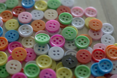 Close-up of multi colored buttons