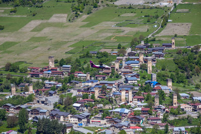 High angle shot of townscape