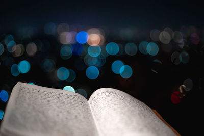 Defocused image of illuminated lights