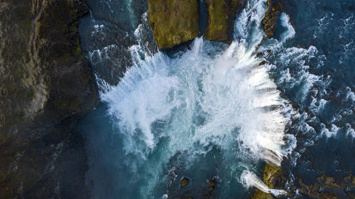 Scenic view of waterfall