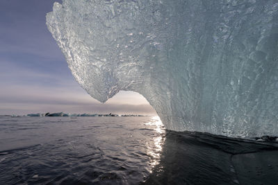 Glacial ice on diamond beach