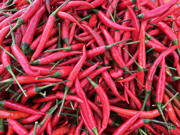 Full frame shot of red chili peppers for sale