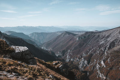 Scenic view of mountains against sky