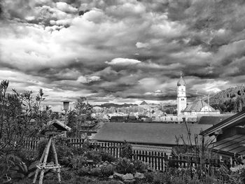 Cloudy sky over city