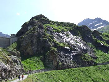 Rocky mossed mountain range