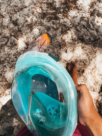 Close-up of hand holding water