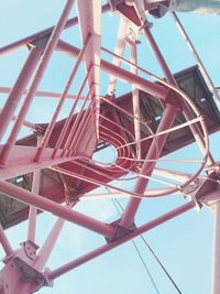 Low angle view of child against clear sky