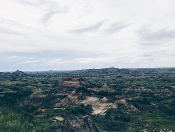 High angle view of landscape against sky