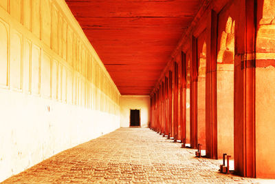 Empty corridor at the red fort