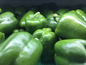 Full frame shot of green bell peppers