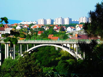 Bridge over river in city