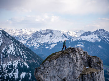 Scenic view of snowcapped mountain against sky