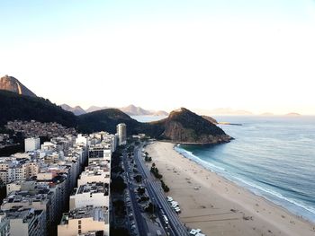 High angle view of beach against sky