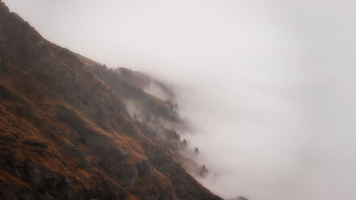 Low angle view of mountains against sky