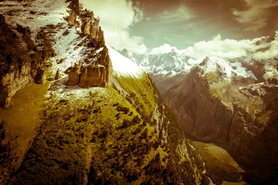 Scenic view of mountains against sky