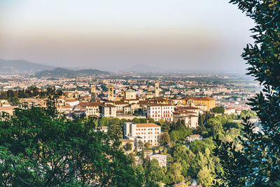 High angle view of townscape against sky
