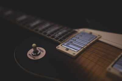 High angle view of guitar