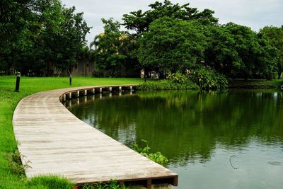 Scenic view of lake in park
