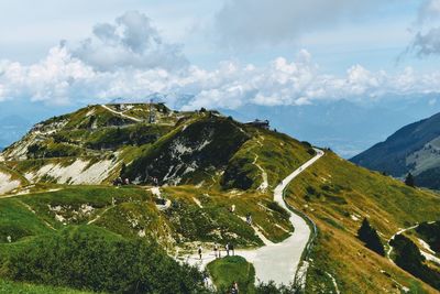 Scenic view of mountains against sky