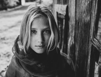 Close-up portrait of serious girl