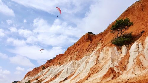 Low angle view of mountain against sky