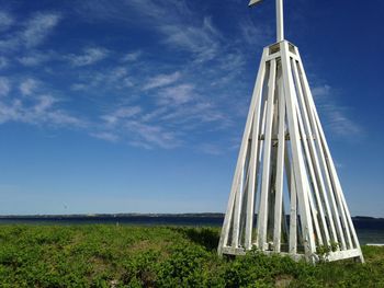 Scenic view of landscape against blue sky