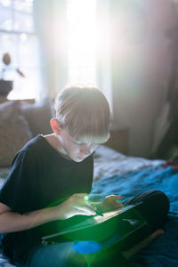 Boy looking at camera