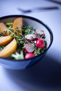 Close-up of fruit salad in bowl