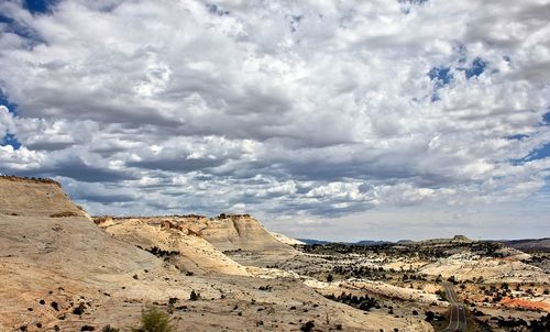 Scenic view of desert against sky