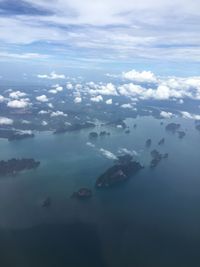 Aerial view of sea against sky