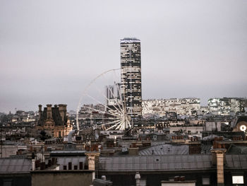 Montparnasse tower and paris ferris wheel
