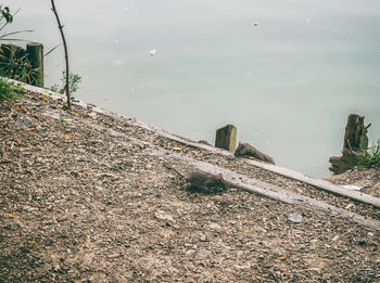 High angle view of lake