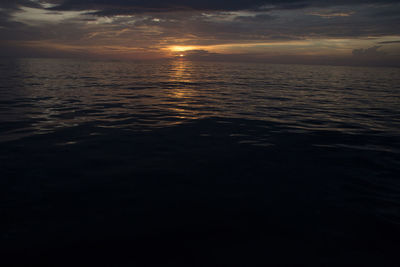 Scenic view of sea at sunset