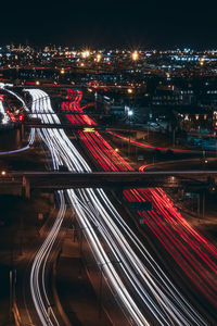 Long exposure shot of i-25 from speer blvd, denver, colorado