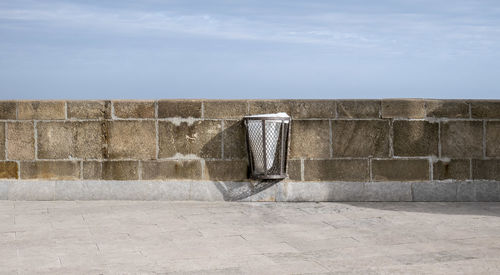 Retaining wall against sky