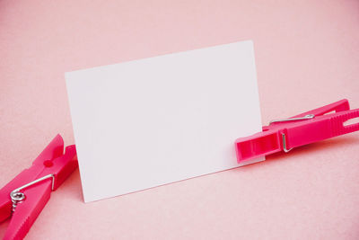 High angle view of blank paper on white background