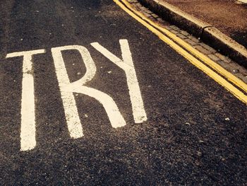 Road marking on road