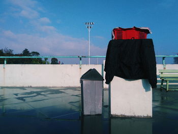 Close-up of clothes against the sky