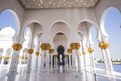 White columns in sheikh zayed mosque