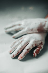 Close-up painted hands