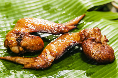 Close-up of served food in plate