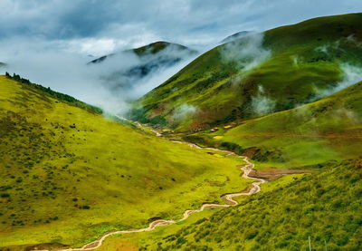 Scenic view of mountains against sky