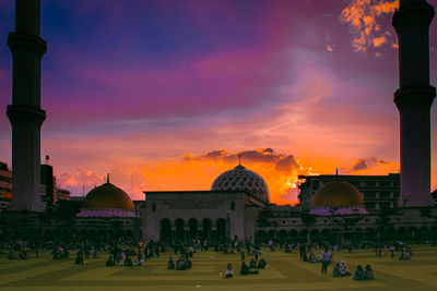 Sunset at mosque in banding, west java, indonesia
