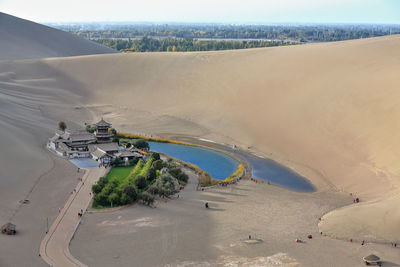 High angle view of a desert