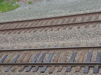 High angle view of railroad tracks